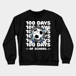 100 Days of school typography featuring a Dabbing Football #2 Crewneck Sweatshirt